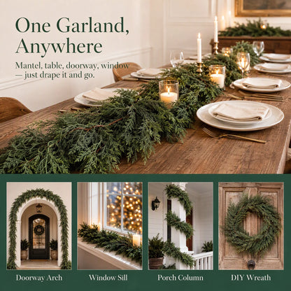 6 FT 2 Pcs Artificial Cedar Garlands, Real Touch Winter Cedar Garland🌲 - image 7