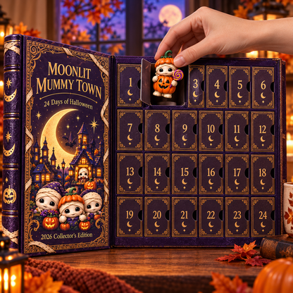 2026 Moonlit Mummy Town Halloween Advent Calendar – 24 Adorable Mummy & Village Collectibles in a Deluxe Gift Box