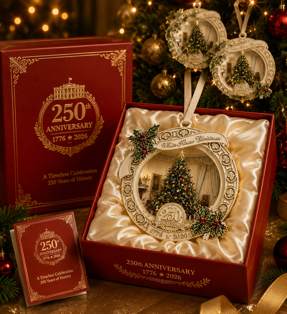 ✨250th Anniversary View of the Christmas tree in the White House bedroom