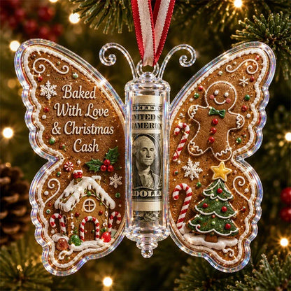 🦋💵 Christmas Cash Gift Butterfly Ornament – Holiday Money Holder Keepsake 🎄✨ - image 4