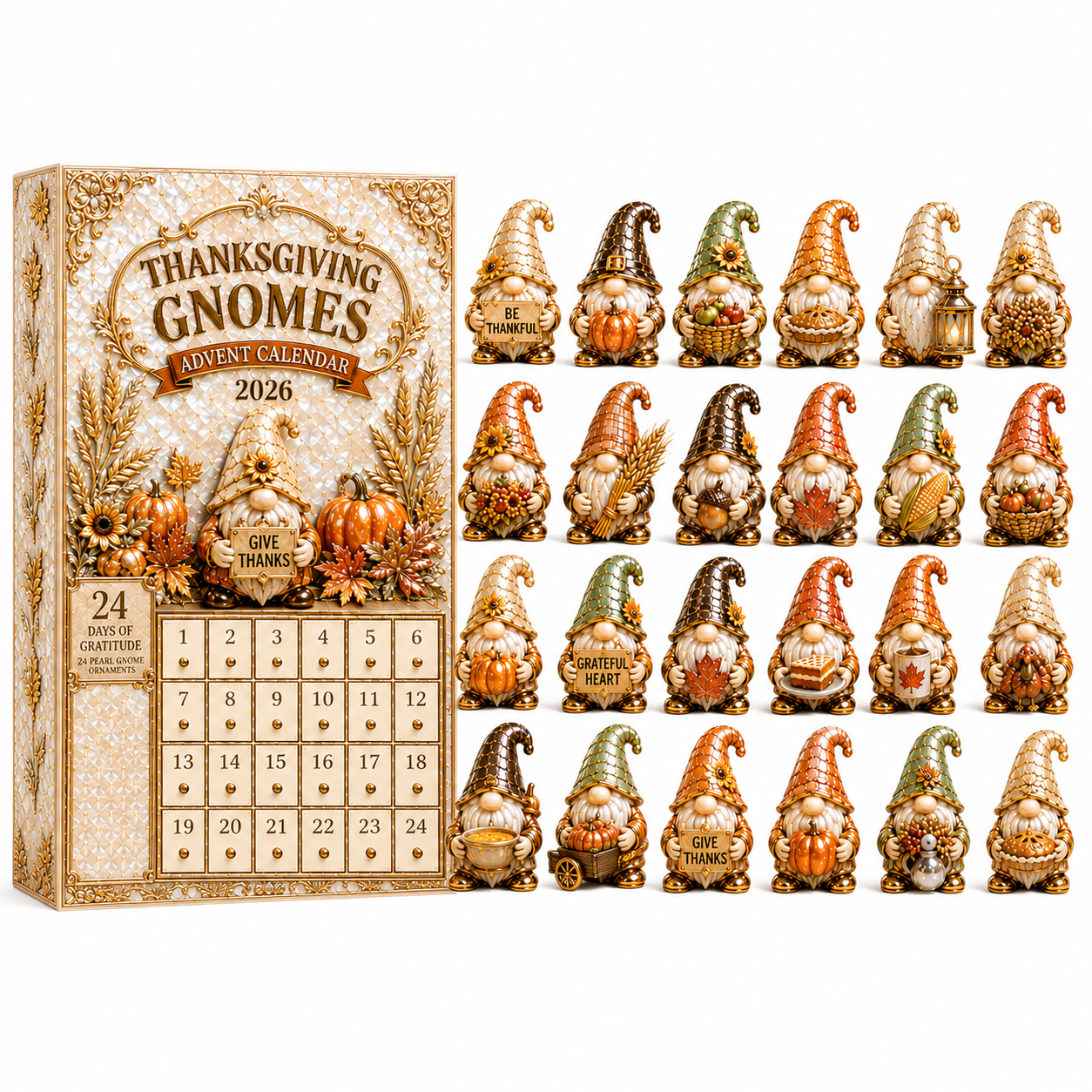 🔥Last 50 pcs✨⏰Last day 50% off🔥✨24-Day Advent Calendar - gnomes Thanksgiving Countdown Calendar