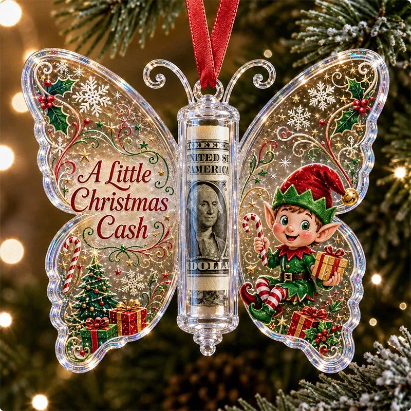 🦋💵 Christmas Cash Gift Butterfly Ornament – Holiday Money Holder Keepsake 🎄✨ - image 5
