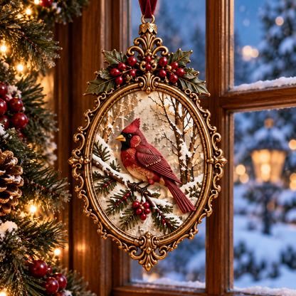 2026 Vintage Christmas Ornament Set – 5 Elegant Designs in Burgundy & Gold