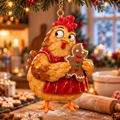 🐔 2026 Christmas Chicken Ornaments – Set of 6 Festive Farmhouse Holiday Keepsakes