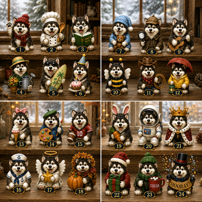 Alaskan Malamute Advent Calendar 2026 – 24 Days of Adorable Collectible Malamute Figurines