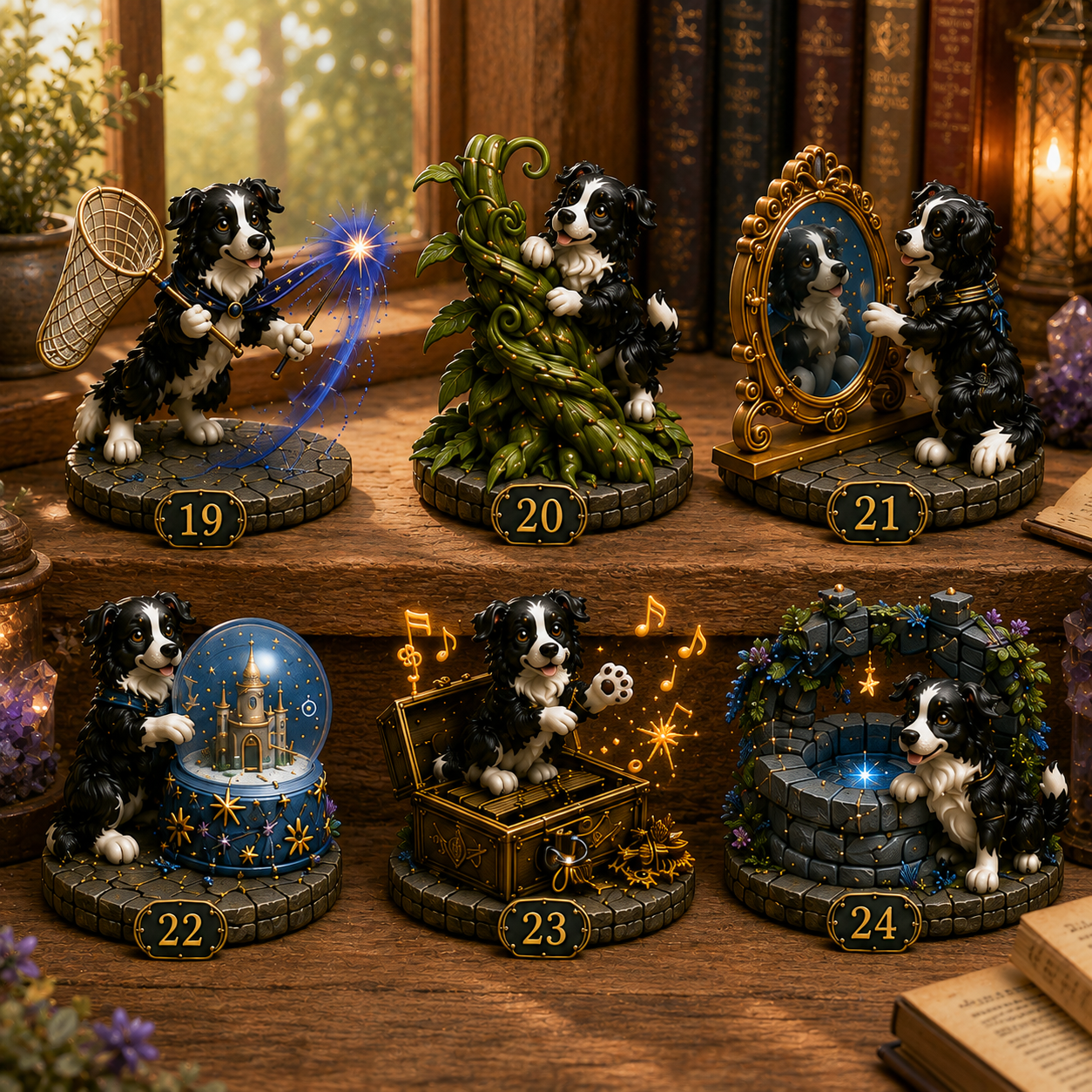Border Collie Enchanted Advent Calendar 2026 – 24 Days of Magical Miniature Dog Figurines, Christmas Surprises & Storybook Adventures