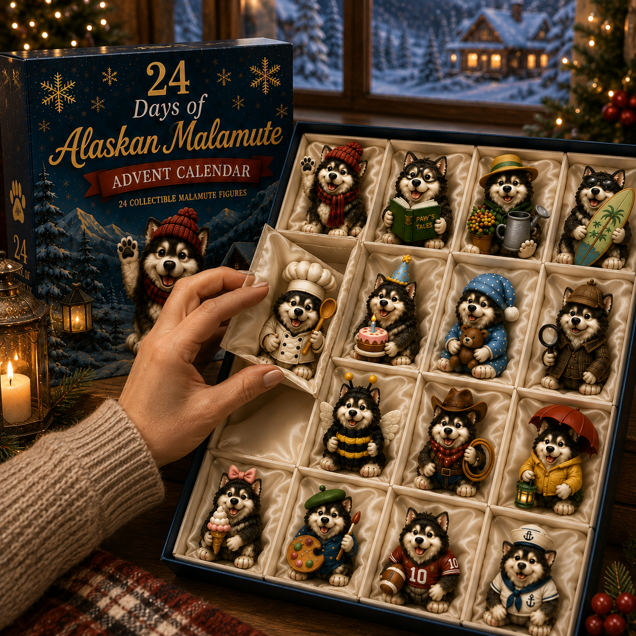 Alaskan Malamute Advent Calendar 2026 – 24 Days of Adorable Collectible Malamute Figurines
