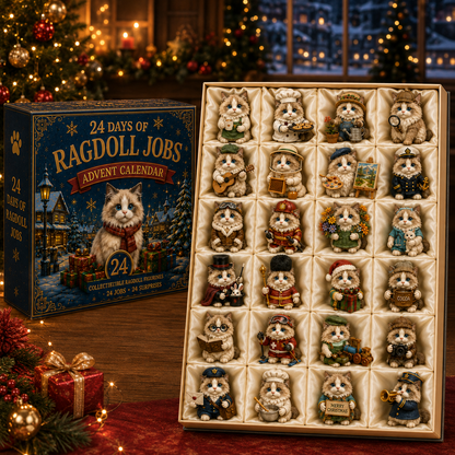 Ragdoll Jobs Advent Calendar 2026 – 24 Days of Unique  Collectible Ragdoll Cat Miniatures, Christmas Countdown Gift for Cat Lovers