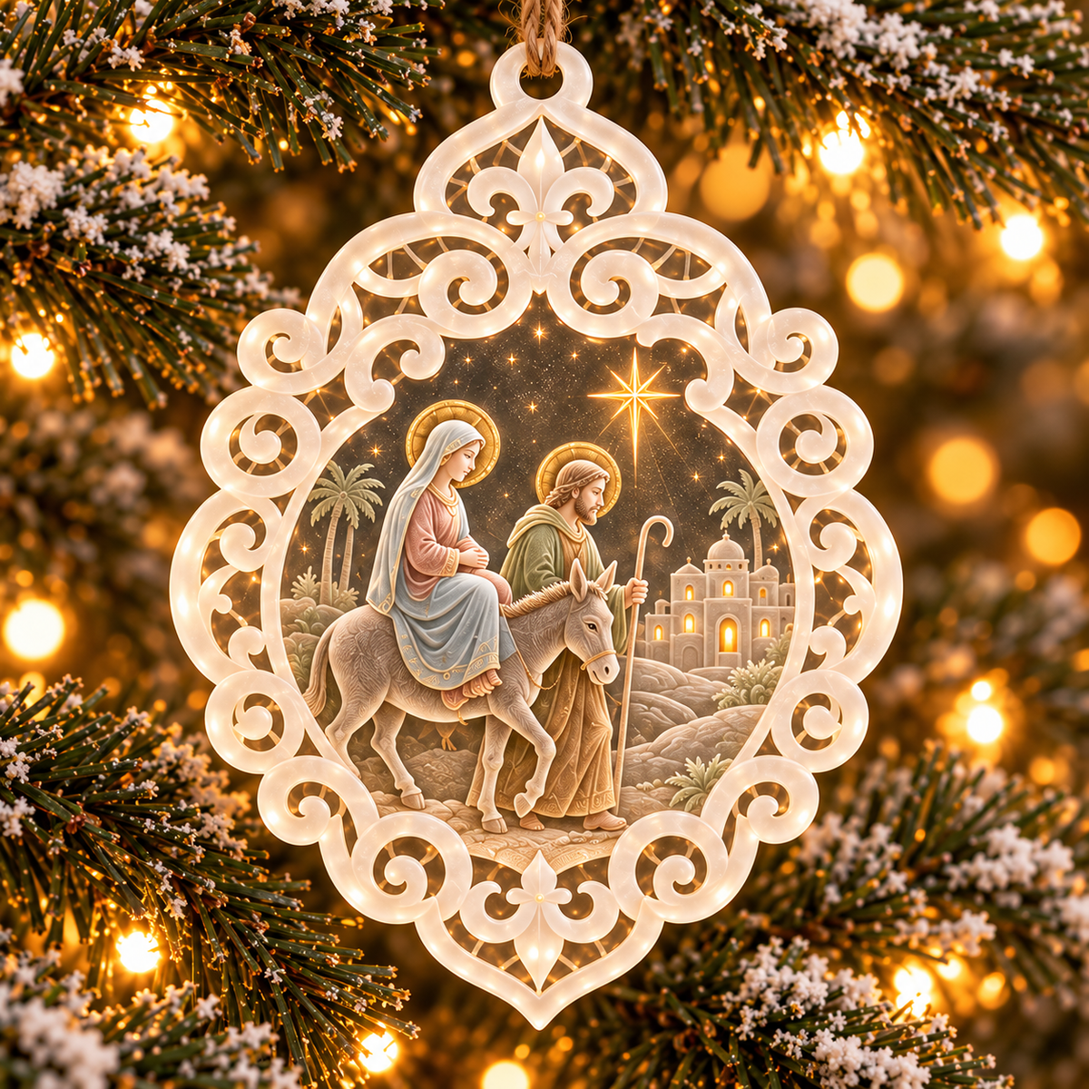 6-Piece Nativity Christmas Ornament Collection – Elegant  Holy Family, Guardian Angels, Three Wise Men & Bethlehem Scene Ornaments | Religious Christmas Tree Decorations & Christian Keepsake Gifts