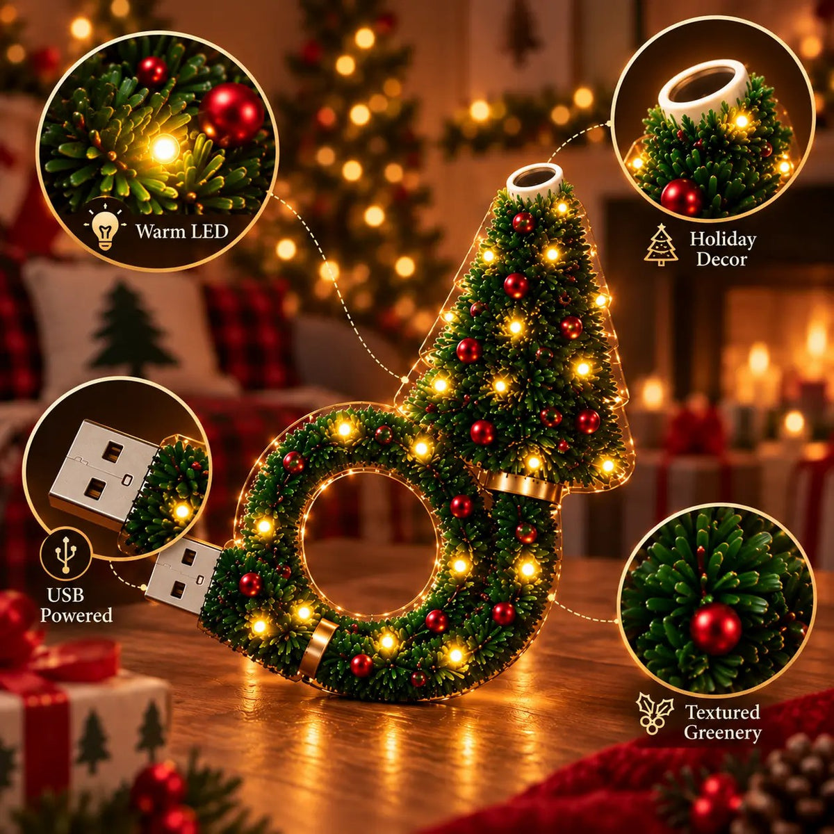 2026 New USB Plug-In Christmas Projector Night Light, 6+ Holiday Pattern Ceiling Lamp🎄 - image 7