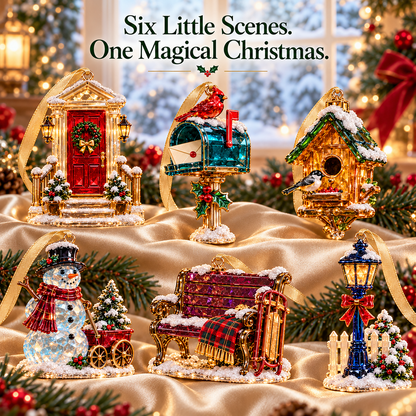Home for Christmas – Vintage Winter Scene Ornaments in 6 Charming Designs