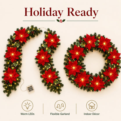 🎄✨ Christmas Poinsettia LED Garland String Lights - image 8