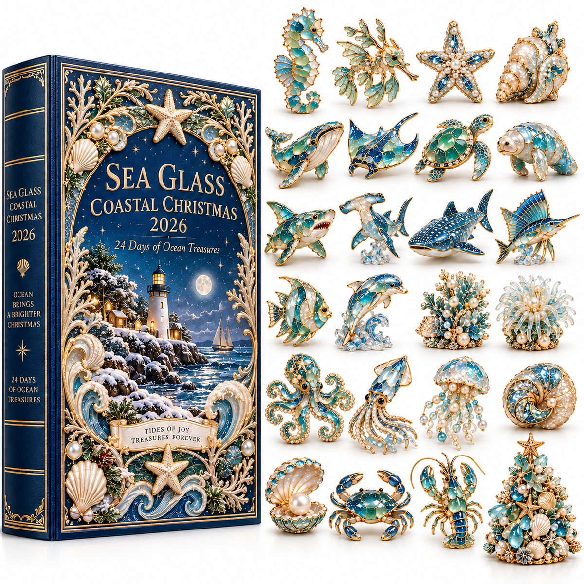24 Days of Ocean Treasures — Sea Glass Coastal Christmas Advent Calendar 2026