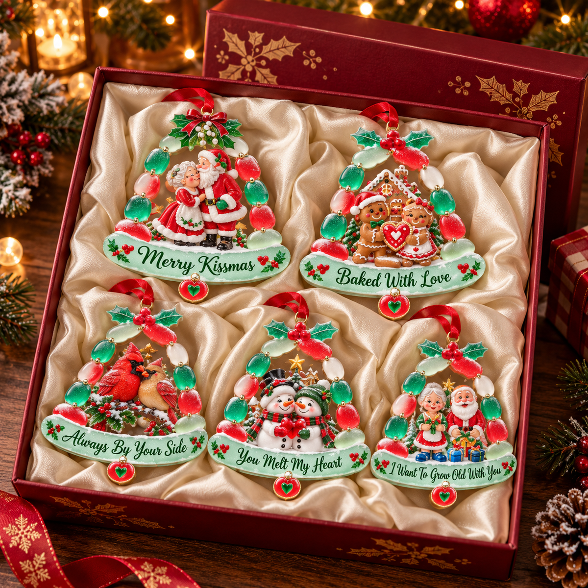 2026 "Love Story" Series Santa Claus Christmas Ornaments—Five Heartwarming Designs Created Especially for Couples and Loved Ones