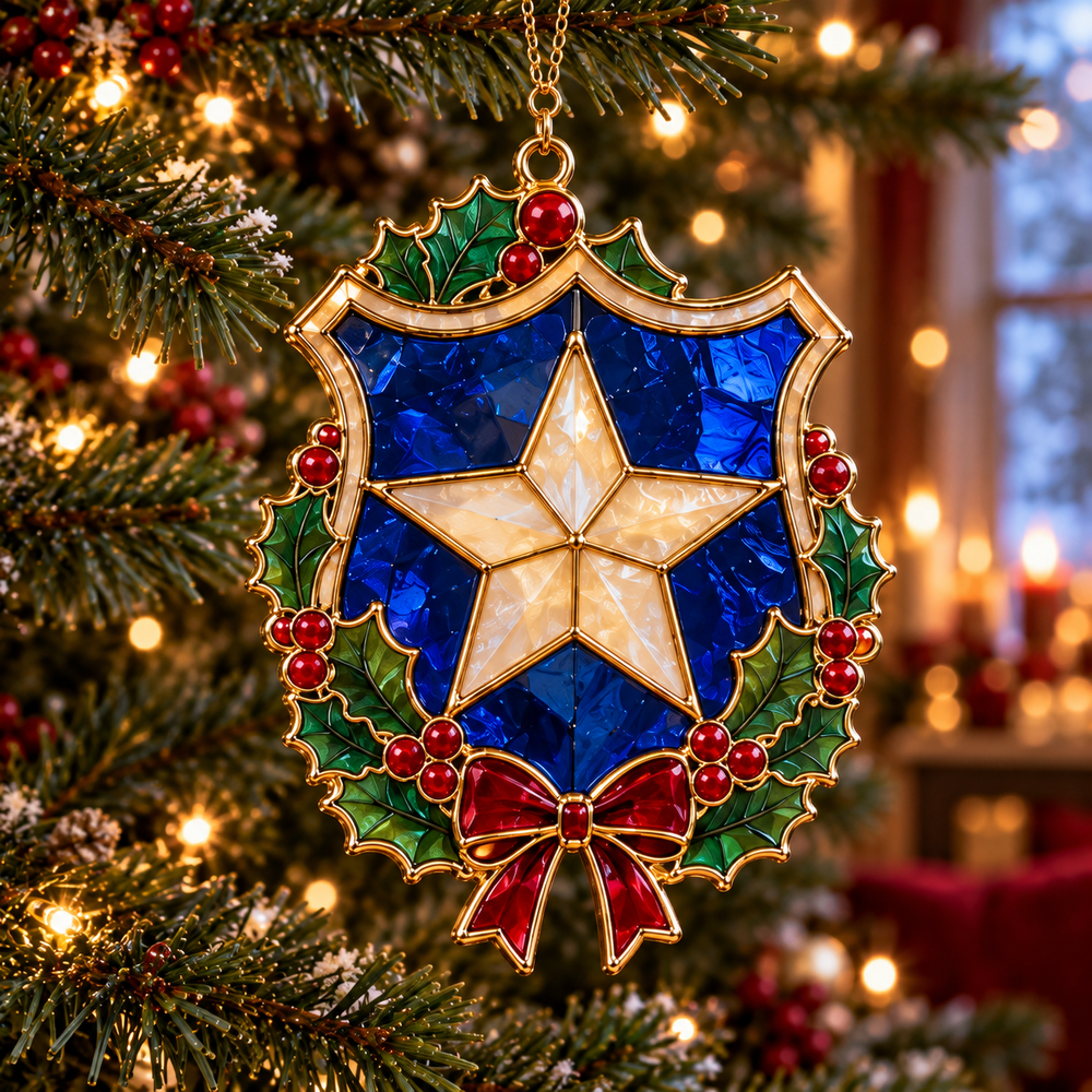 Holiday Police Star Badge ornament