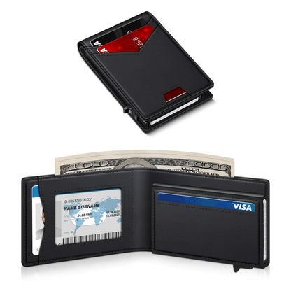 Men's RFID Minimalist Bifold Wallet - 1 ID Window, Pop-Up Card Holder, Money Clip💳 - image 16