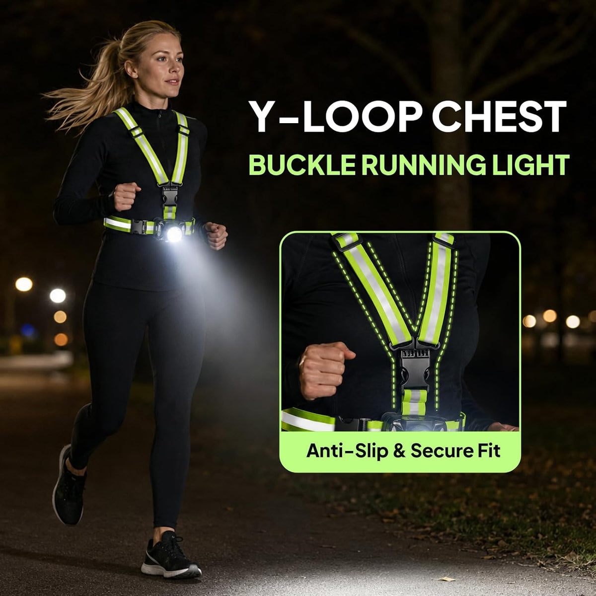 🏃Running Lights for Runners, 550Lm, Y-Shaped Buckle Running Light Vest - image 5