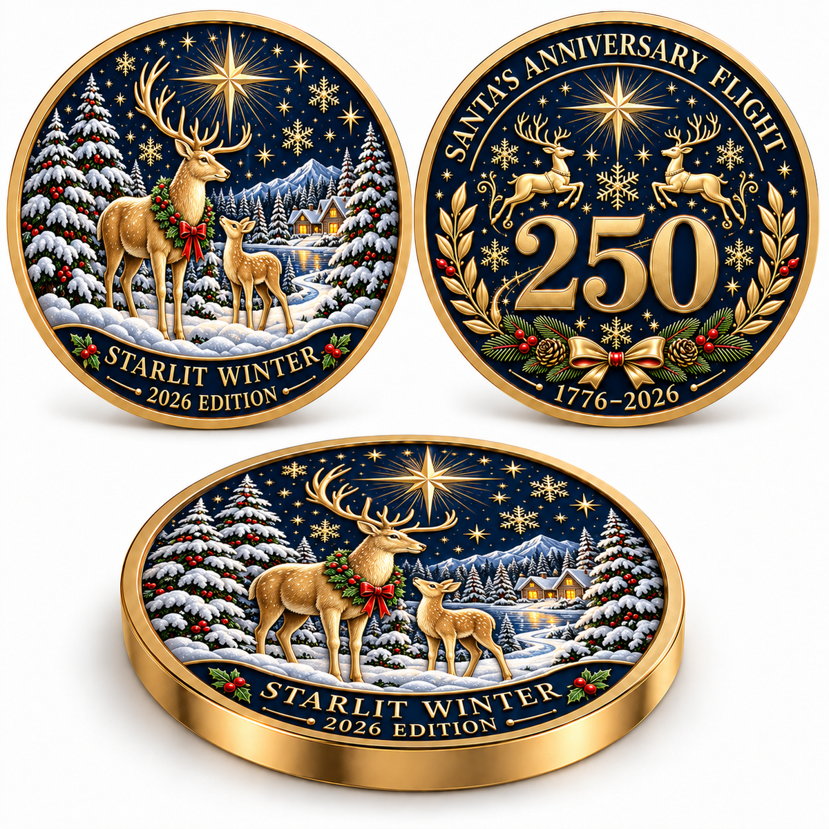 2026 Christmas Stories Commemorative Coin Collection – 7 Festive Designs Celebrating the 250th Anniversary