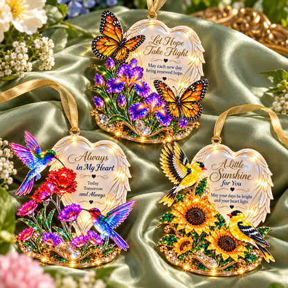 🪽 2026 Angel Wings Heart Christmas Ornaments – Set of 6 Inspirational Holiday Keepsakes