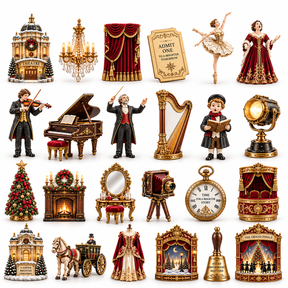 Victorian Theatre Elegance 2026 – 24 Days of Christmas Stage Wonders Collectible Countdown Calendar, 24 Unique Victorian Theatre Miniatures for Theatre Lovers