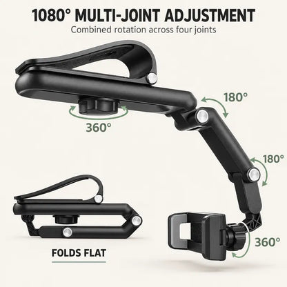 Foldable Car Phone Holder for Sun Visor, Adjustable Arm with 360 Phone Rotation 📱