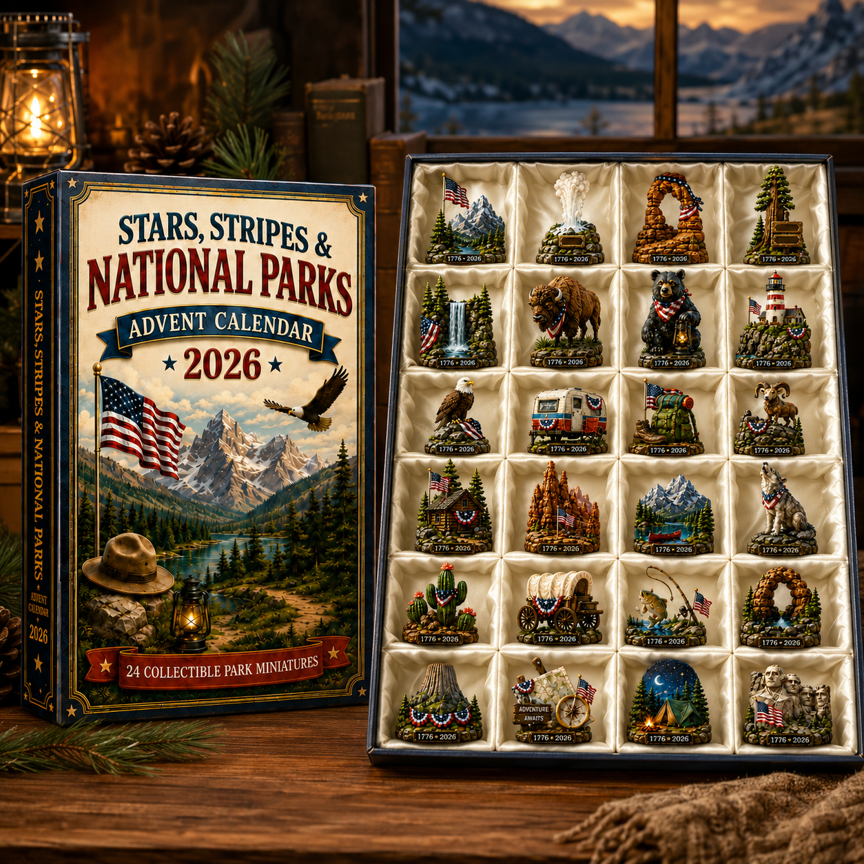 National Parks Adventure Advent Calendar 2026 – 24 Days of American Wilderness, Collector-Grade Miniature Keepsakes, Acrylic Charms Blind Box