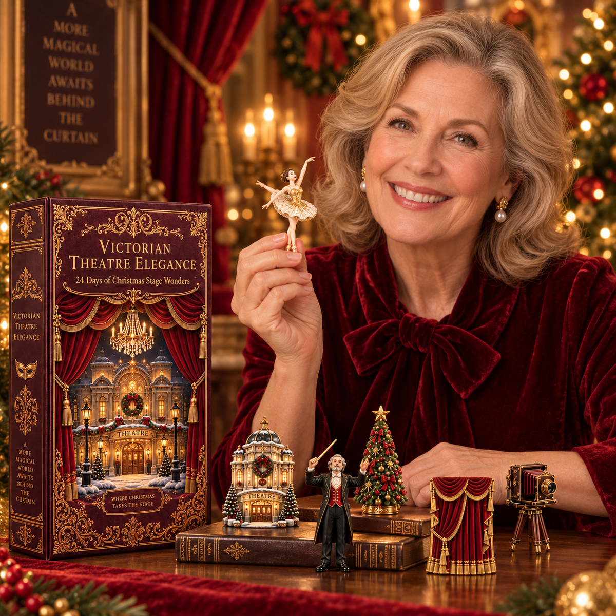 Victorian Theatre Elegance 2026 – 24 Days of Christmas Stage Wonders Collectible Countdown Calendar, 24 Unique Victorian Theatre Miniatures for Theatre Lovers