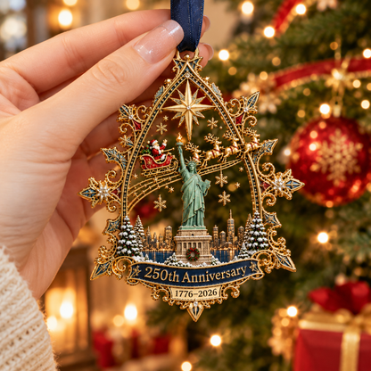 🎄250th Anniversary Christmas Ornament 2026,Statue of Liberty & New York City Commemorative Ornament,