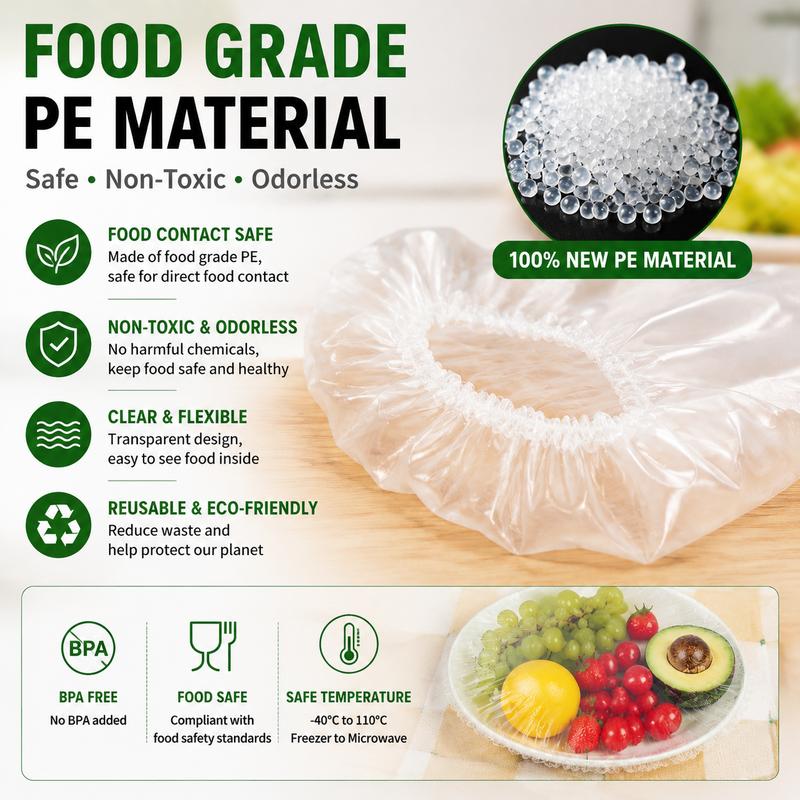 100PCS Disposable Stretch Food Covers for Bowls & Plates, Elastic Bowl Covers - image 5