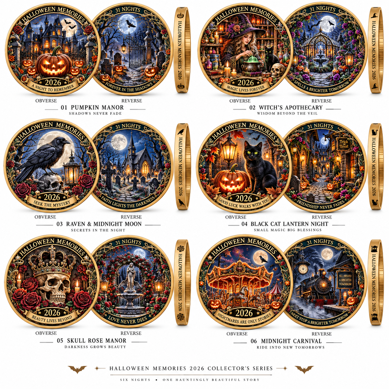 2026 "Halloween Memories" — A double-sided "Halloween Night of the 31st" commemorative coin, crafted especially for Halloween enthusiasts.