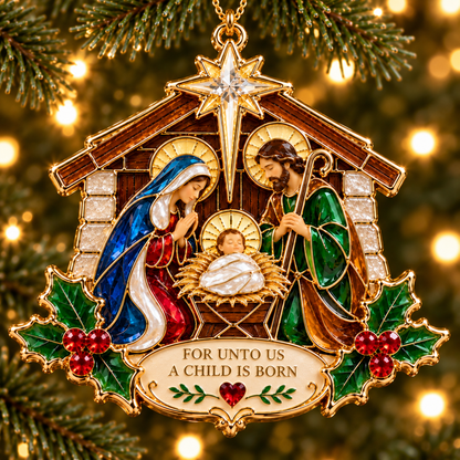 Christian Nativity Christmas Ornament Set – 4-Piece Holy Family, Three Wise Men & Angel Faith Keepsake Collection