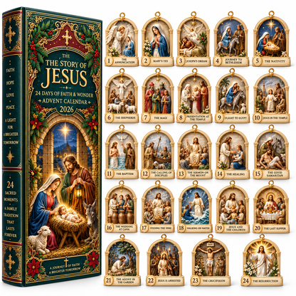 Story of Jesus 2026 – 24 Days of Faith & Wonder Advent Calendar with 24 Unique Biblical Scene Miniatures, Christian Christmas Collectible Gift