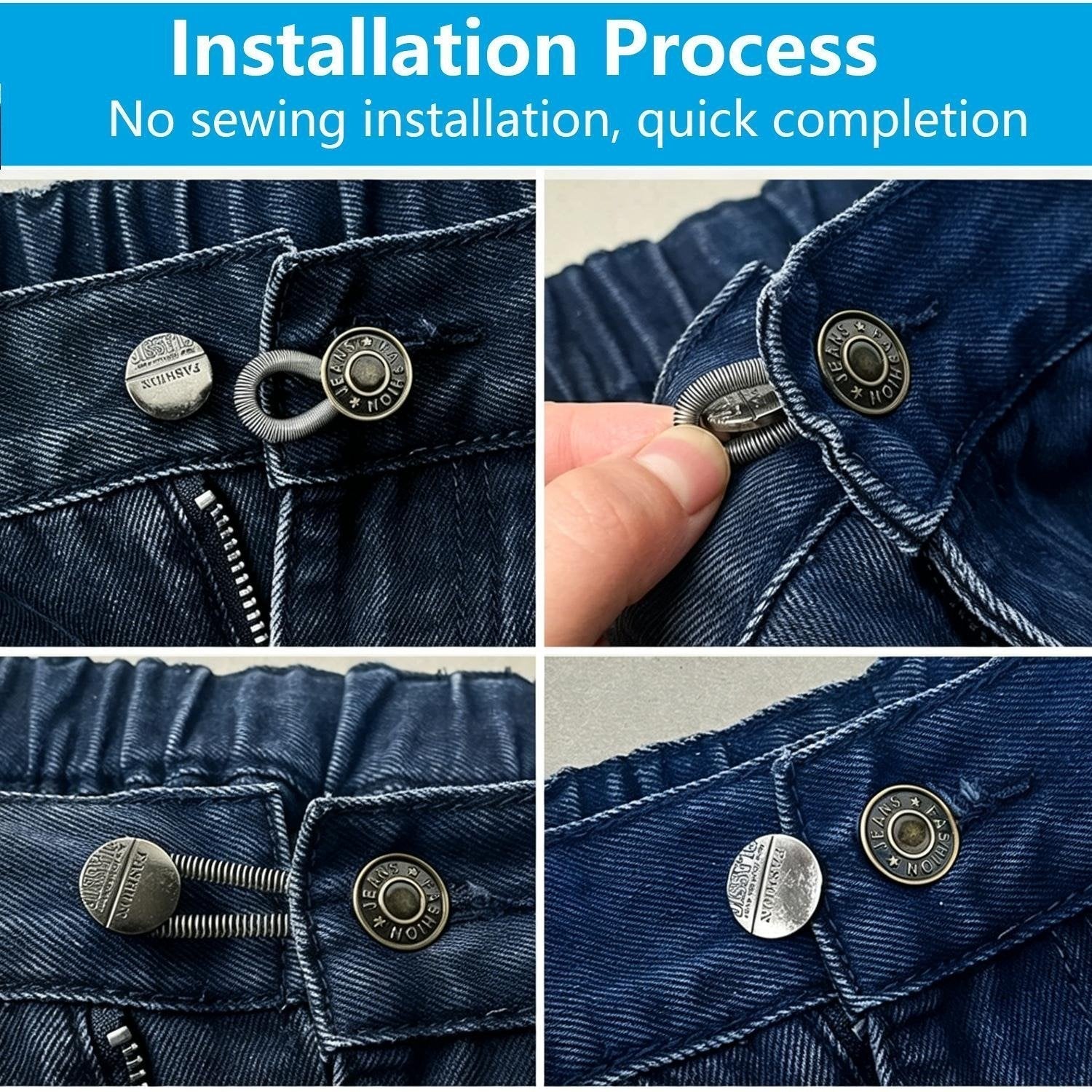 👖 8-Piece Metal Button Extenders for Jeans & Pants - image 4