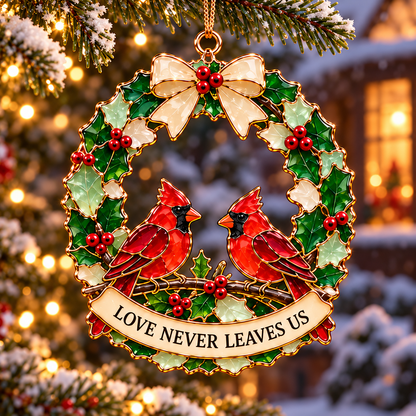 Christmas Wishes Wreath Ornaments – 6 Festive Designs in Stained Glass Style