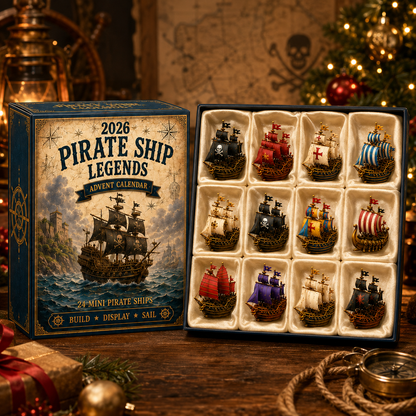 ⚓Pirate Ship Legends Advent Calendar 2026 – 24 Days of High Seas Adventure, Collector-Grade Miniature Ships, Acrylic Charms Blind Box