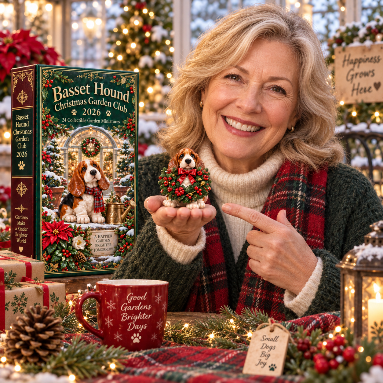 24 Days of Garden Joy — Basset Hound Christmas Garden Club Advent Calendar 2026