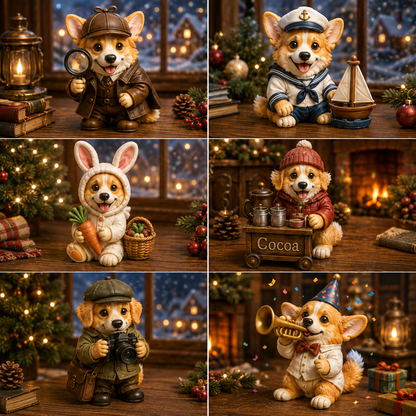 24 Days of Corgi Jobs Advent Calendar 2026 – 24 Unique Collectible Corgi Miniatures, Christmas Countdown Calendar for Dog Lovers