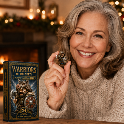 24 Days of Northern Legends – Warriors of the North Advent Calendar 2026 | 24 Collectible Viking Warrior Miniatures, Acrylic Charms Blind Box