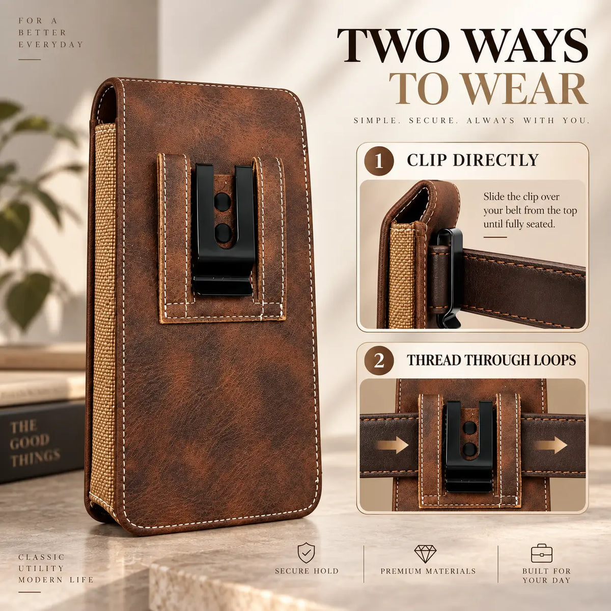 Men's Waist Phone Pouch with Card Slot, Magnetic Lock & Metal Belt Clip📱 - image 4