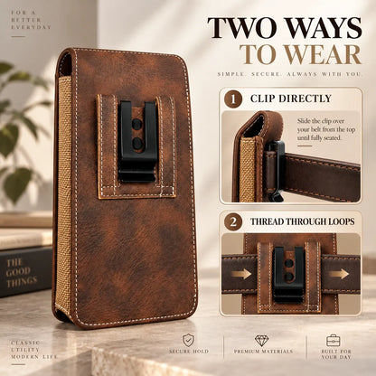 Men's Waist Phone Pouch with Card Slot, Magnetic Lock & Metal Belt Clip📱 - image 4