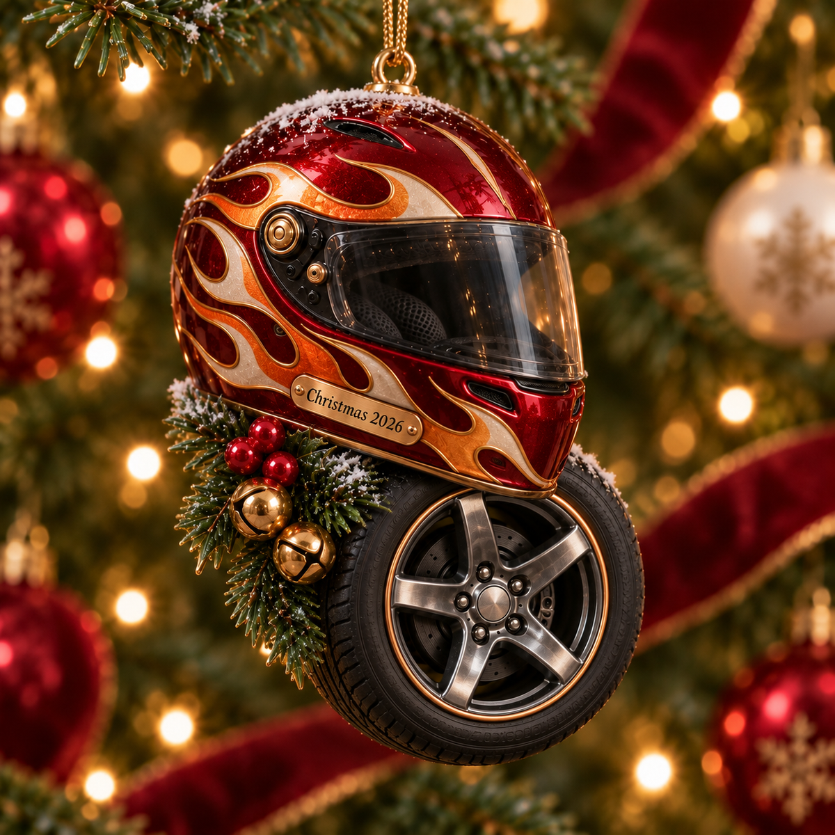 2026 Racing Helmet & Tire Christmas Ornaments – 9 Unique Designs for Motorsport Fans