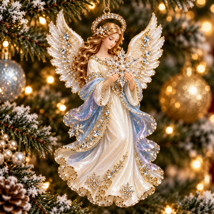 2026 Heavenly Angels Christmas Ornaments – 8 Elegant Designs with Golden Wings & Flowing Pastel Gowns