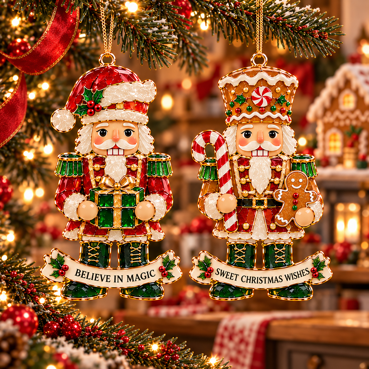 2026 Nutcracker Christmas Ornament Collection – 6 Festive Designs with Golden Details & Heartfelt Wishes