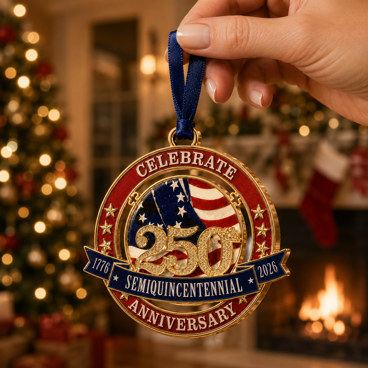 ✨250th Anniversary Commemorative Medal Christmas Tree Ornament