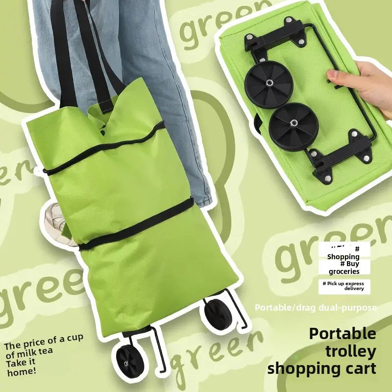 Foldable Rolling Shopping Bag with Wheels, Reusable Grocery Tote Cart🛒 - image 2