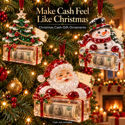 2026 Crystal-Style Christmas Money Holder Ornaments – 20 Festive Designs with Gift Tags