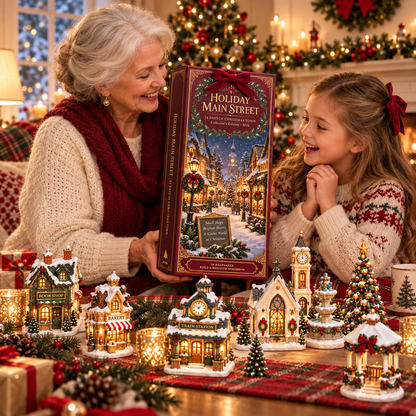 2026 Holiday Main Street 24-Day Christmas Countdown Calendar – 24 Unique Christmas Village Shop Miniatures, Charming Snowy Town Collector’s Gift