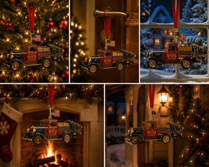 ✨Patriotic Christmas Truck Ornament