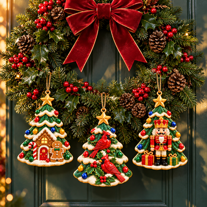 🎄 2026 Christmas Tree Ornaments – Set of 6 Festive Holiday Keepsakes Featuring Santa, Cardinals, Gingerbread House, Snowmen & Nutcracker | Christmas Decorations & Gifts