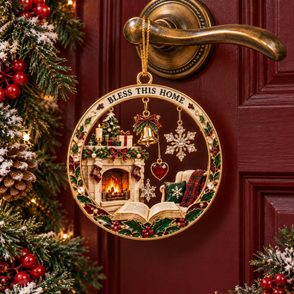 2026 Christmas Blessings Hanging Ornaments – 9 Festive Designs with Holiday Scenes, Stars & Snowflakes